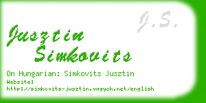jusztin simkovits business card